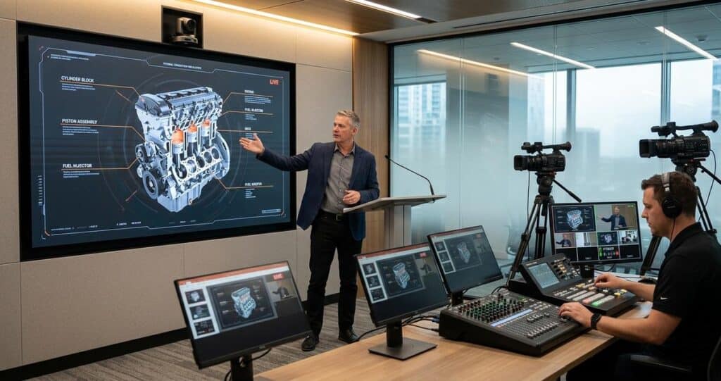 Enhancing Corporate Learning with 3D Visual Aids and Live Streaming