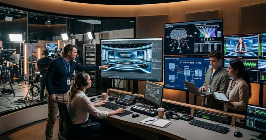 The Collaborative Studio: Global 3D Set Design for Enterprise Live Streaming