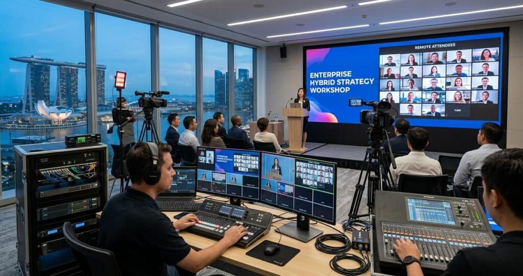 The Hybrid Workshop: Real-Time Cross-Border Collaboration for Enterprise Streaming